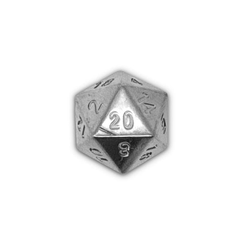 Nickel - Single D20 True Metal Dice