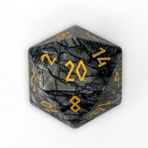 Black Network - Boulder® 30mm Gemstone Dice