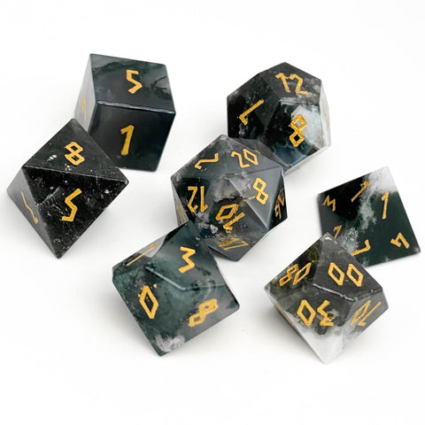 Aquatic Agate - 7 Piece RPG Set Gemstone Dice