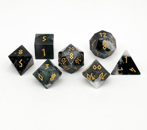 Aquatic Agate - 7 Piece RPG Set Gemstone Dice