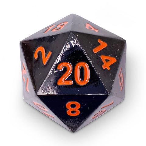 Black Lava - Boulder® 45mm D20 Metal Dice