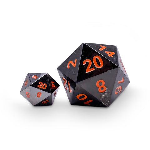 Black Lava - Boulder® 45mm D20 Metal Dice