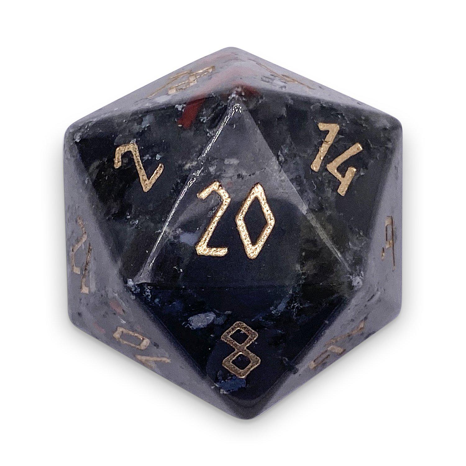 Bloodstone - Boulder 30mm Gemstone Dice - NOR 01074