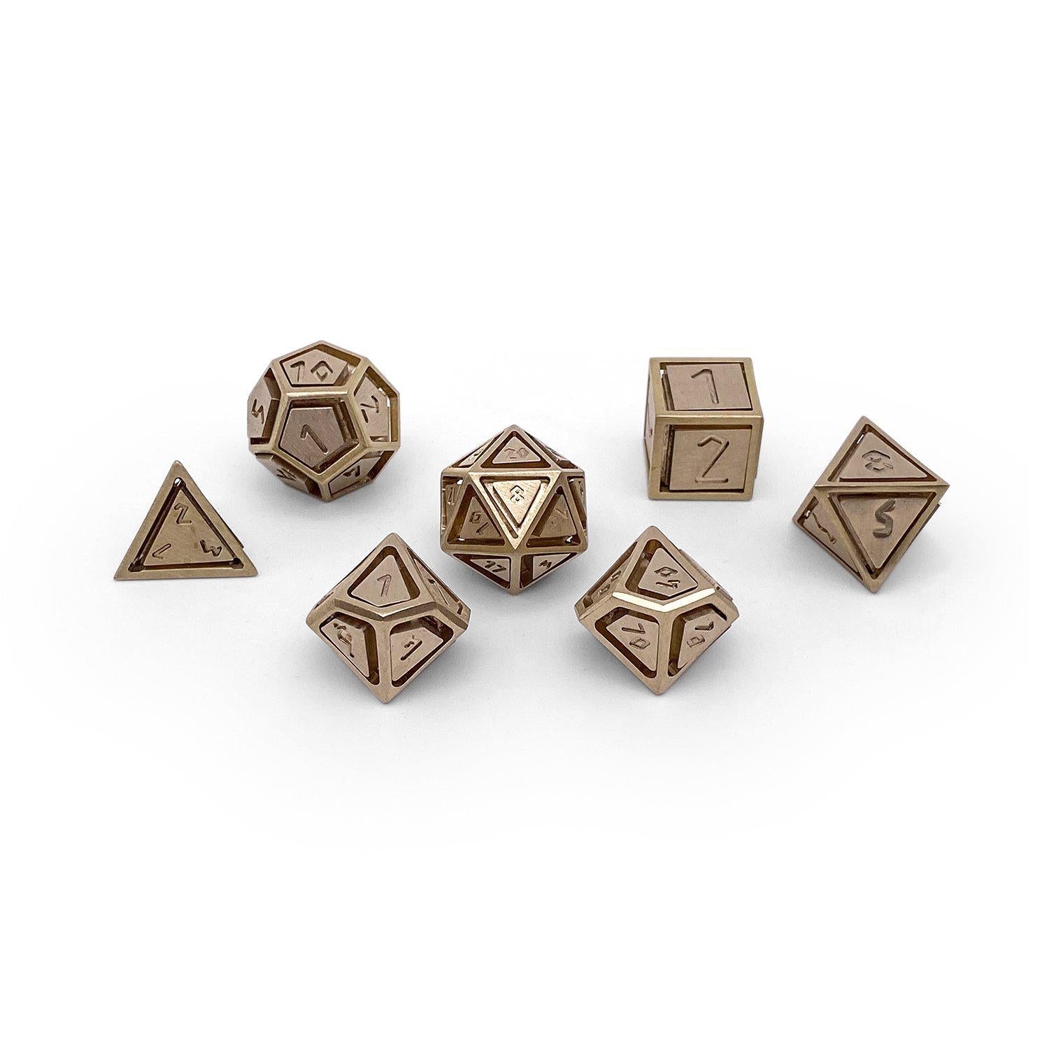 Brass - Nimbus™ 7 Piece RPG Set True Metal Dice - NOR 02605