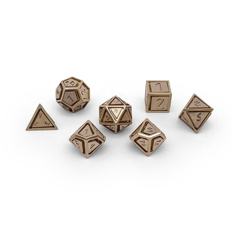 Brass - Nimbus™ 7 Piece RPG Set True Metal Dice