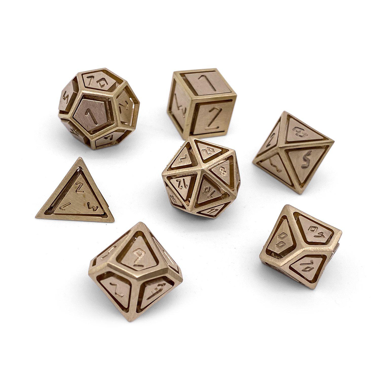 Brass - Nimbus™ 7 Piece RPG Set True Metal Dice - NOR 02605