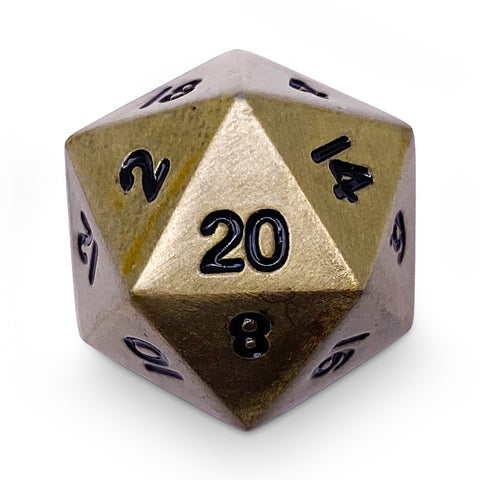 Single Alloy D20 in Bronze Dragon Scale by Norse Foundry