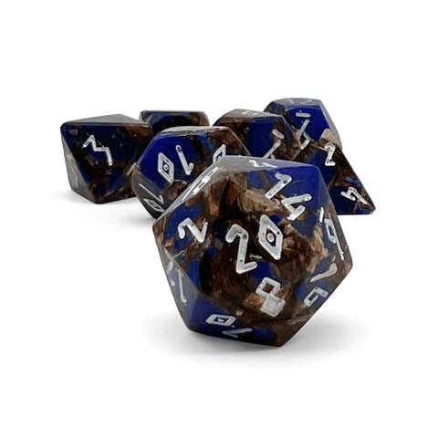 Bronzite Lapis Lazuli - 7 Piece RPG Set TruStone Dice