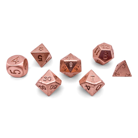 Copper - 7 Piece RPG Set True Metal Dice