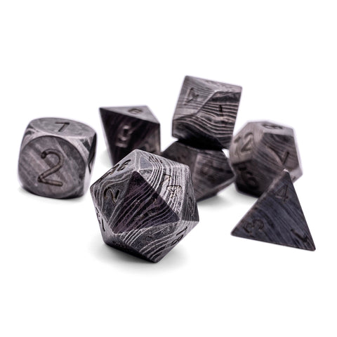 Damascus Steel - 7 Piece RPG Set True Metal Dice