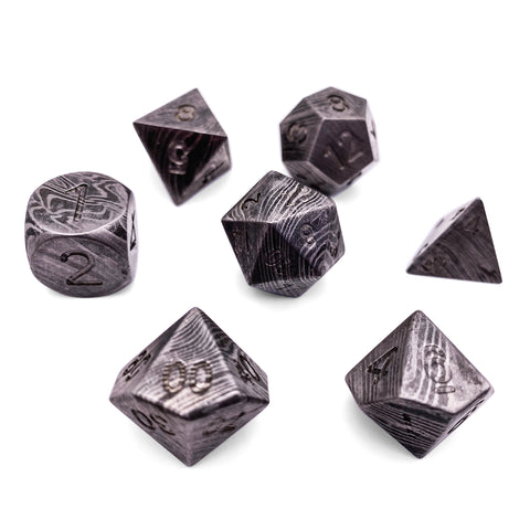 Damascus Steel - 7 Piece RPG Set True Metal Dice