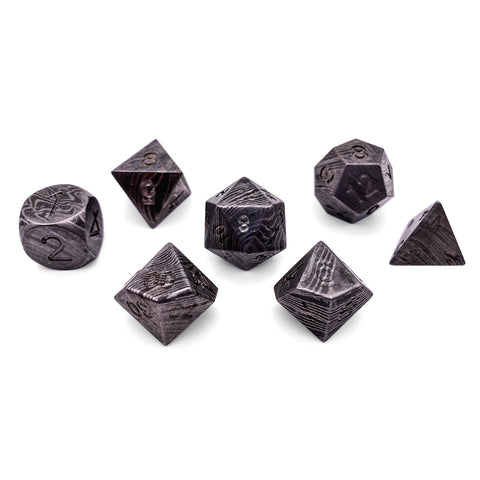 Damascus Steel - 7 Piece RPG Set True Metal Dice