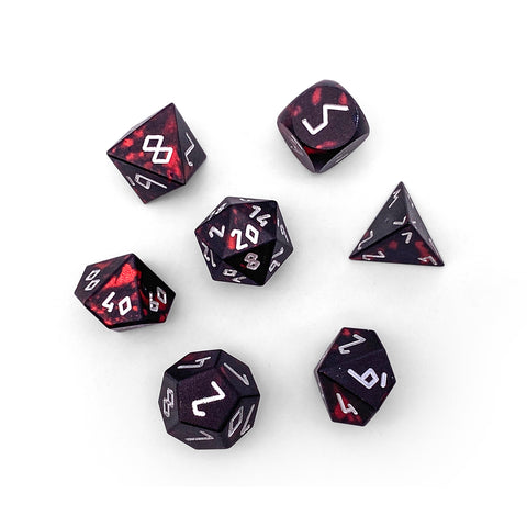 Demon's Blood - Pebble™ 10mm Set 6063 Aluminum Wondrous Dice