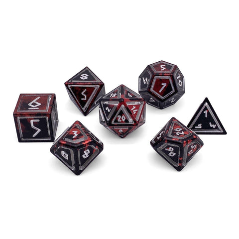 Demon's Blood - Nimbus™ 7 Piece RPG Set 6063 Aluminum Wondrous Dice