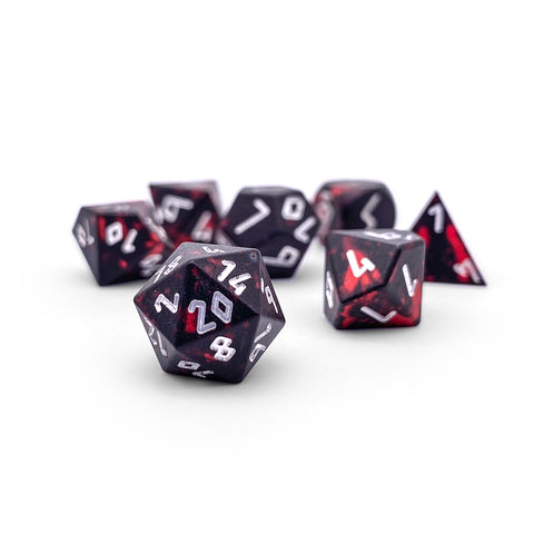 Demon's Blood - Pebble™ 10mm Set 6063 Aluminum Wondrous Dice