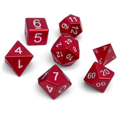 Devils Red - 7 Piece RPG Set 6063 Aluminum Dice