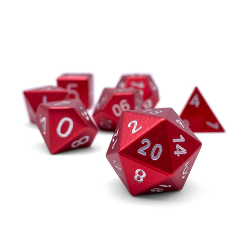 Devils Red - 7 Piece RPG Set 6063 Aluminum Dice