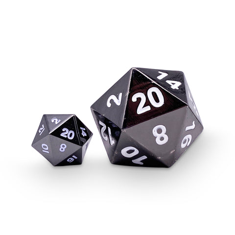 Drow Black - Boulder® 45mm D20 Metal Dice