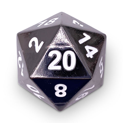 Drow Black - Boulder® 45mm D20 Metal Dice