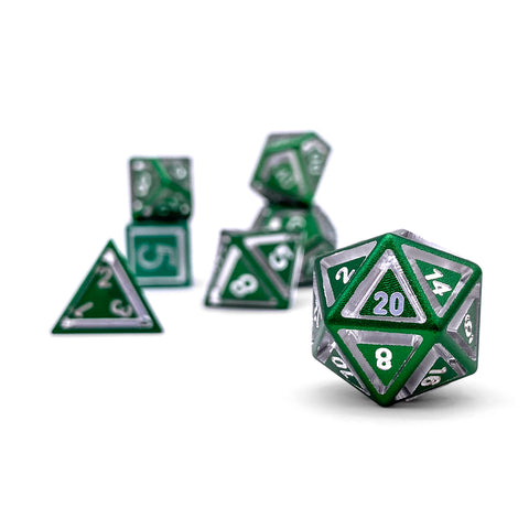 Druid Green - Nimbus™ 7 Piece RPG Set 6063 Aluminum Dice