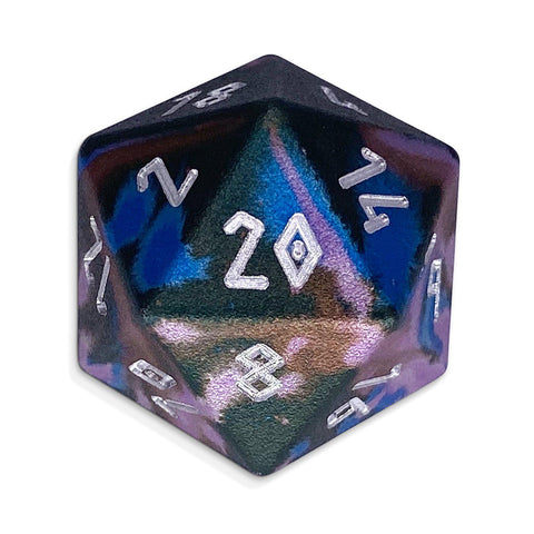 Single Wondrous Dice® D20 in Enchanted Forest by  6063 Aircraft Grade Aluminum