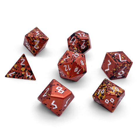 Fire Elemental - 7 Piece RPG Set 6063 Aluminum Wondrous Dice