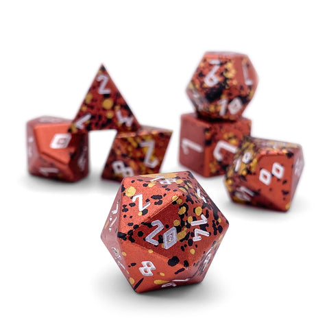 Fire Elemental - 7 Piece RPG Set 6063 Aluminum Wondrous Dice