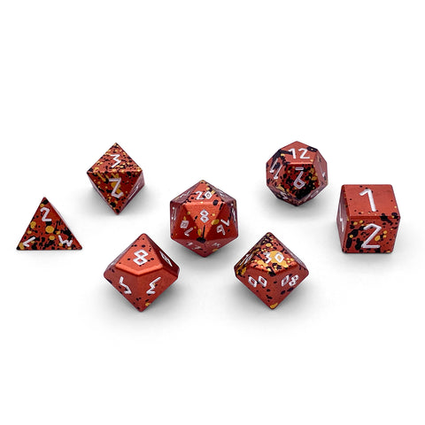 Fire Elemental - 7 Piece RPG Set 6063 Aluminum Wondrous Dice