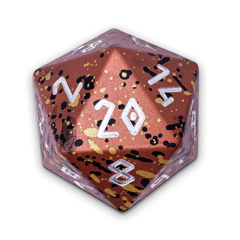 Single Wondrous Dice® D20 in Fire Elemental by  6063 Aircraft Grade Aluminum