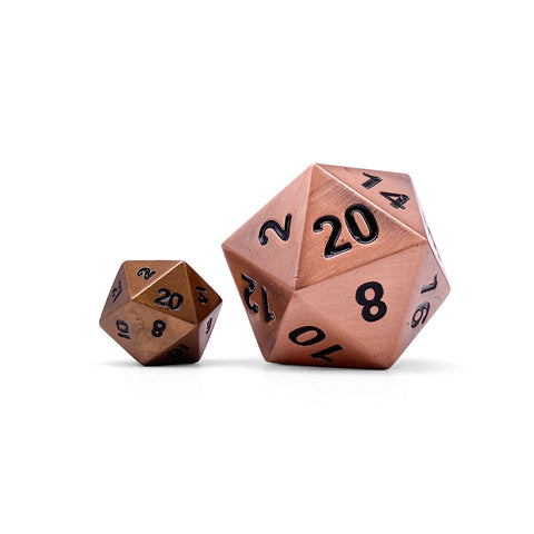 Gnomish Copper - Boulder® 45mm D20 Metal Dice