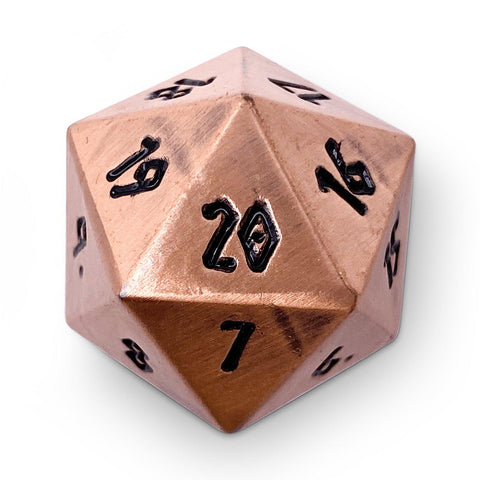 Gnomish Copper Metal Countdown Dice 25mm