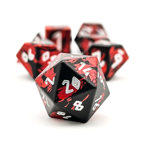 Hell's Fury - 7 Piece RPG Set 6063 Aluminum Layered Dice