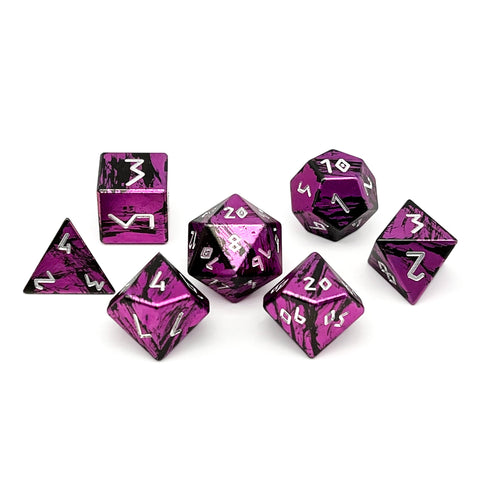 Baby Flamingo - 7 Piece RPG Set 6063 Aluminum Layered Dice