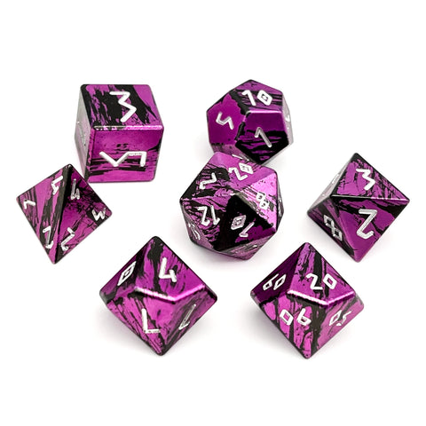 Baby Flamingo - 7 Piece RPG Set 6063 Aluminum Layered Dice