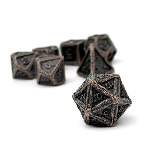 Pirate Dice - Jolly Roger 7 Piece RPG set Alloy Dice