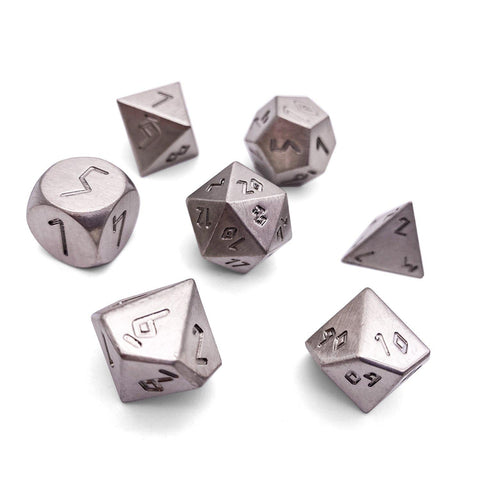 Nickel - 7 Piece RPG Set True Metal Dice