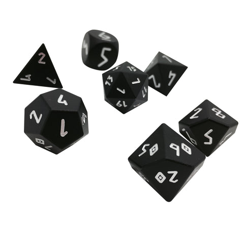 Night Black - 7 Piece RPG Set 6063 Aluminum Dice