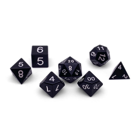 Night Black - 7 Piece RPG Set 6063 Aluminum Dice