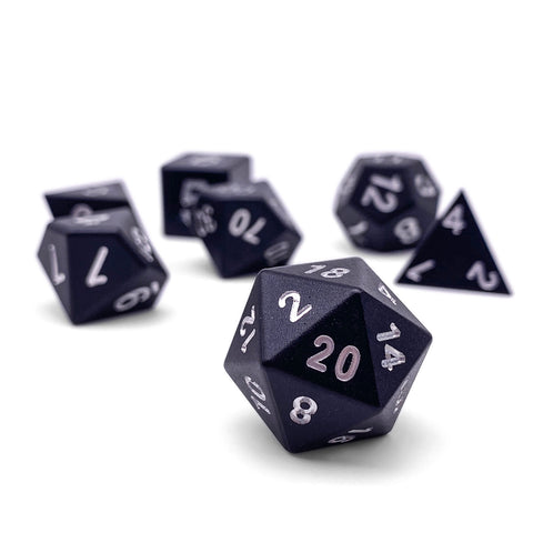 Night Black - 7 Piece RPG Set 6063 Aluminum Dice