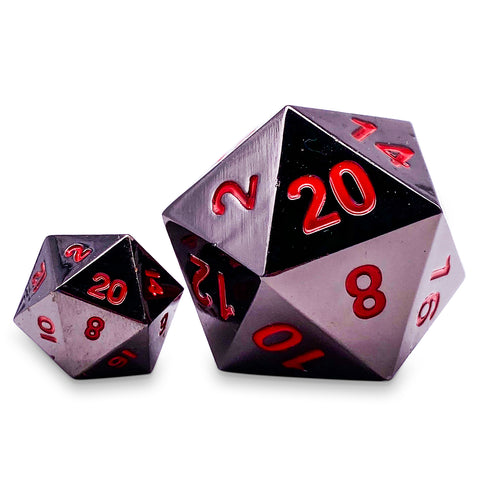 Nightmare Black - Boulder® 45mm D20 Metal Dice