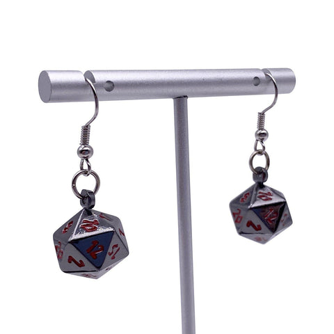 Nightmare Black - Ioun Stone D20 Dice Earrings by Norse Foundry