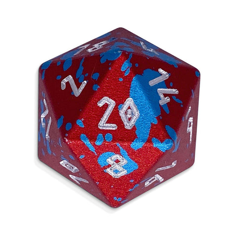 Single Wondrous Dice® D20 in Old Glory by ® 6063 Aircraft Grade Aluminum