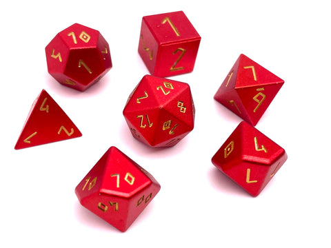 Orb of Flame Strike - 7 Piece RPG Set 6063 Aluminum Orb Series™ Dice