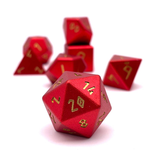 Orb of Flame Strike - 7 Piece RPG Set 6063 Aluminum Orb Series™ Dice