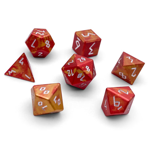 Phoenix Tears - 7 Piece RPG Set 6063 Aluminum Wondrous Dice