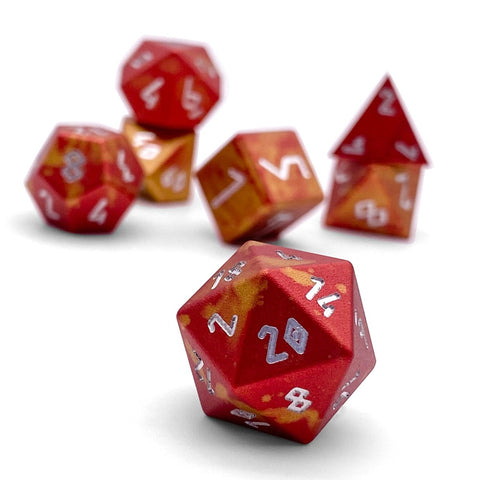 Phoenix Tears - 7 Piece RPG Set 6063 Aluminum Wondrous Dice