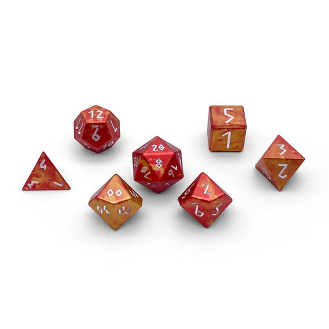 Phoenix Tears - 7 Piece RPG Set 6063 Aluminum Wondrous Dice