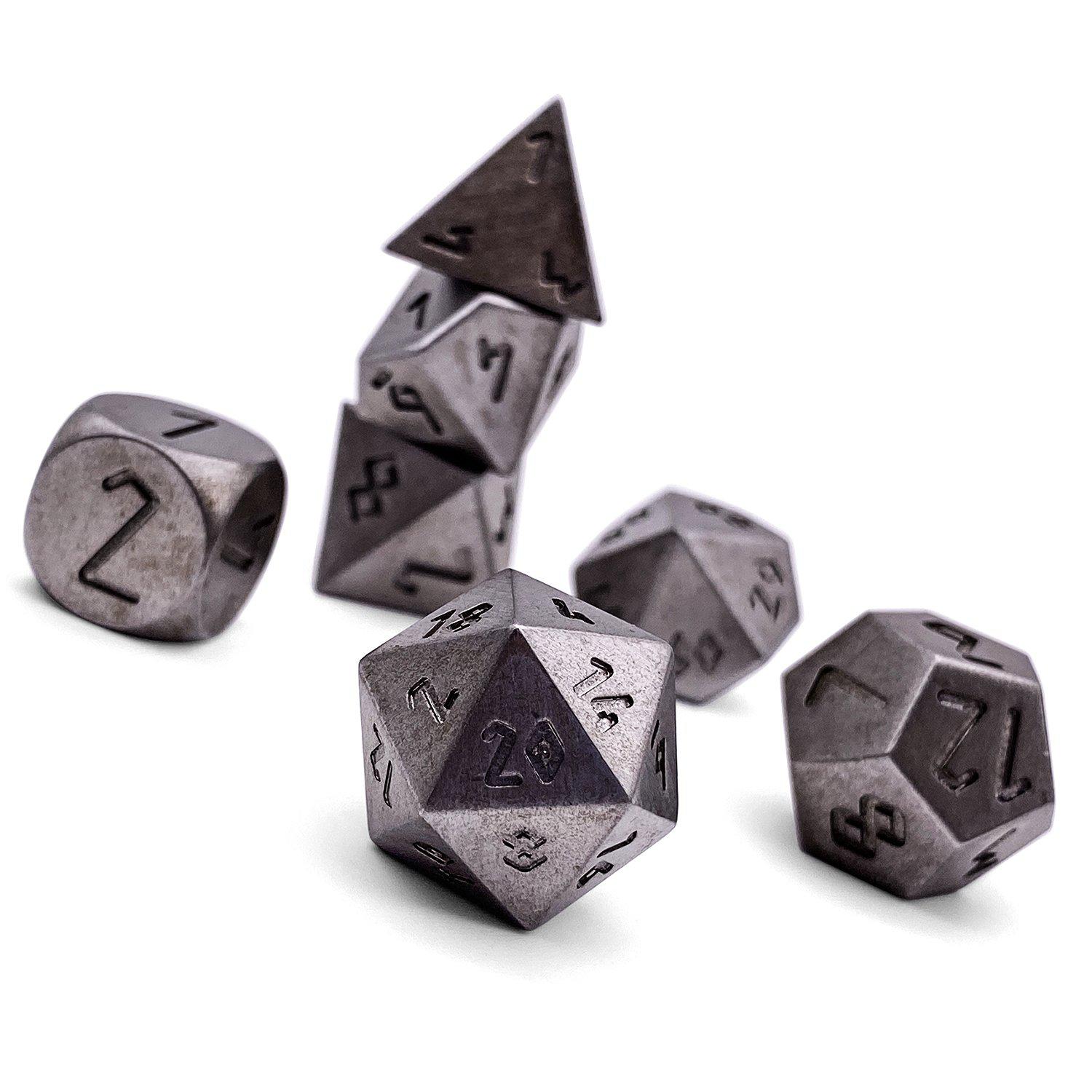 Nickel - 7 Piece RPG Set True Metal Dice - NOR 02632