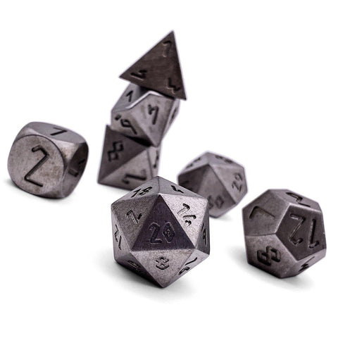 Nickel - 7 Piece RPG Set True Metal Dice