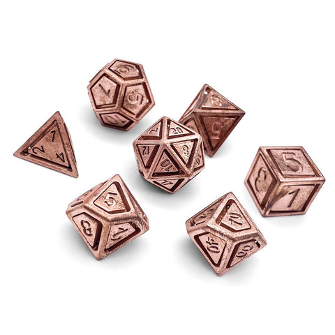 Copper - Nimbus™ 7 Piece RPG Set True Metal Dice